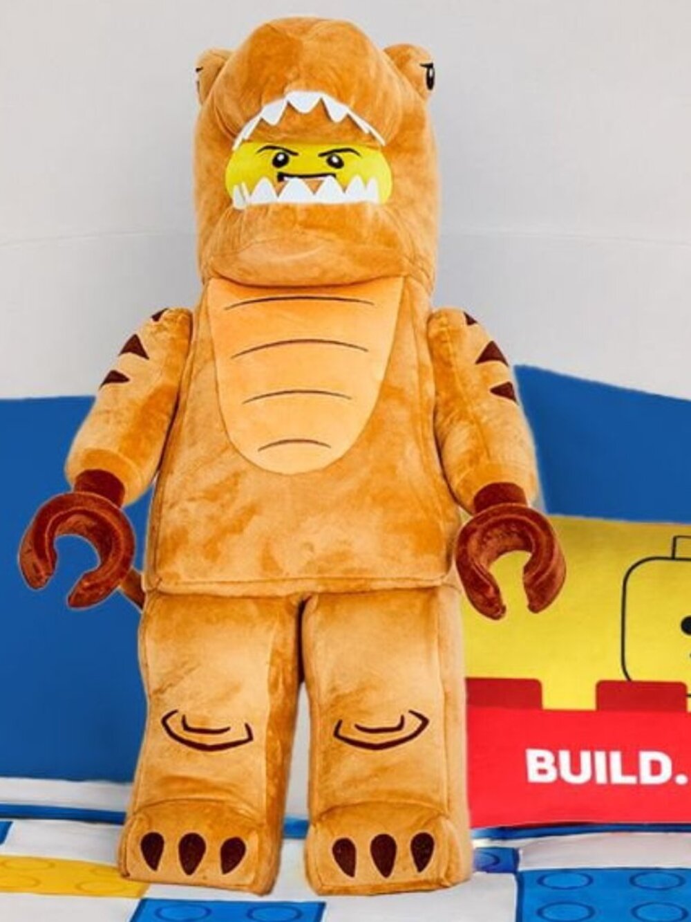 HUGE Lego Lovers Dinosaur T-Rex Stuffed Animal Plush 30" TALL Holiday Kids Gift